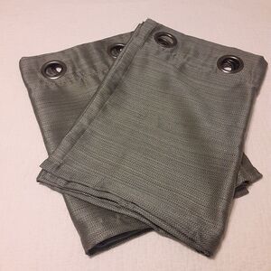 Keeco Forest Green Grommet Top Valances x2 Masculine